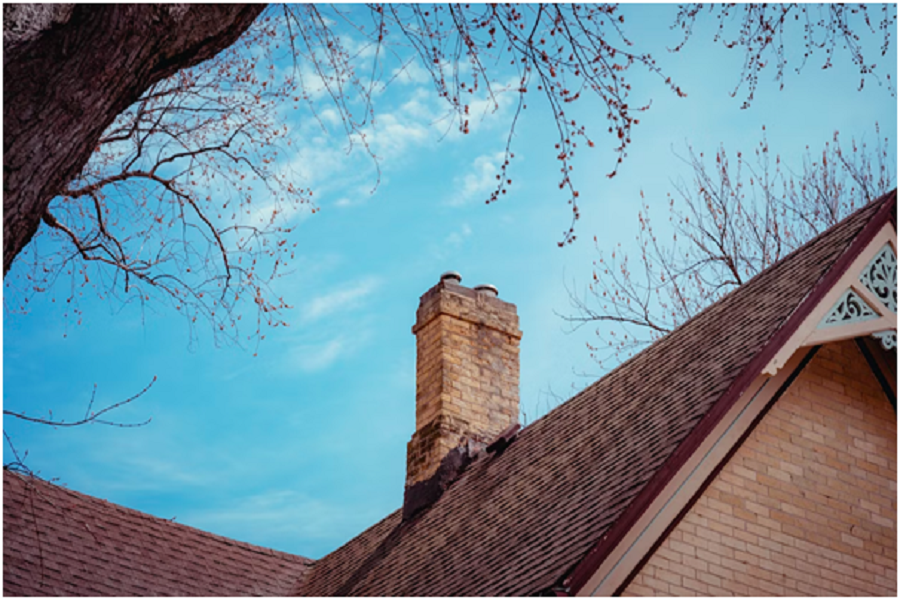 Old, brick chimney. 